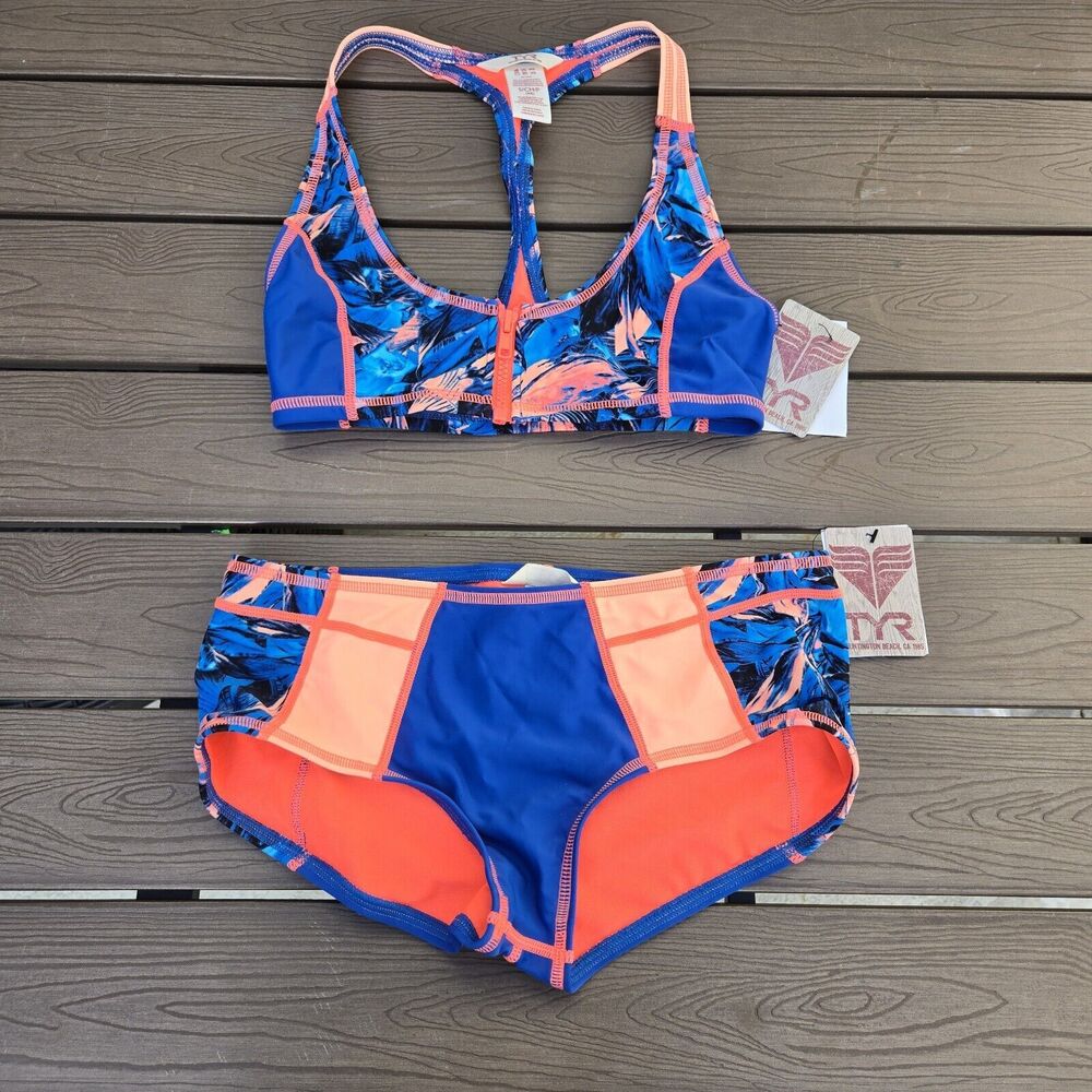 TYR Womens Florina Mikala Top W/Jada Bottom Bikini Set Multi/blue Size S  NEW